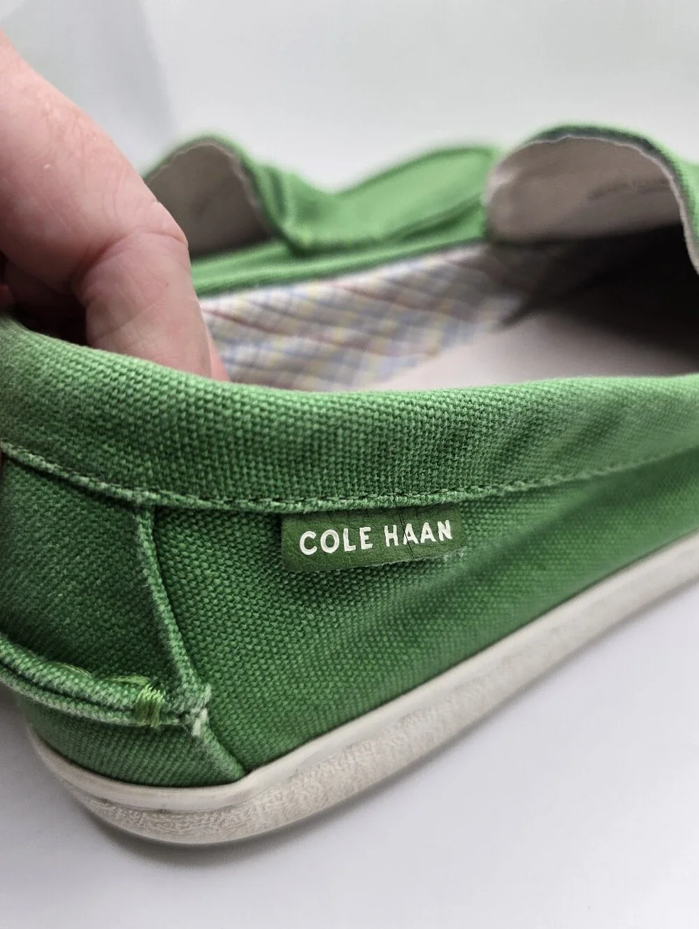 Cole Haan Green Canvas Penny Loafers/boat Shoes. Gently Worn. Preppy. Mens 12